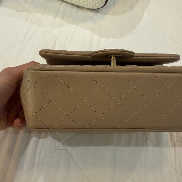 Chanel Beige Quilted Leather Bag